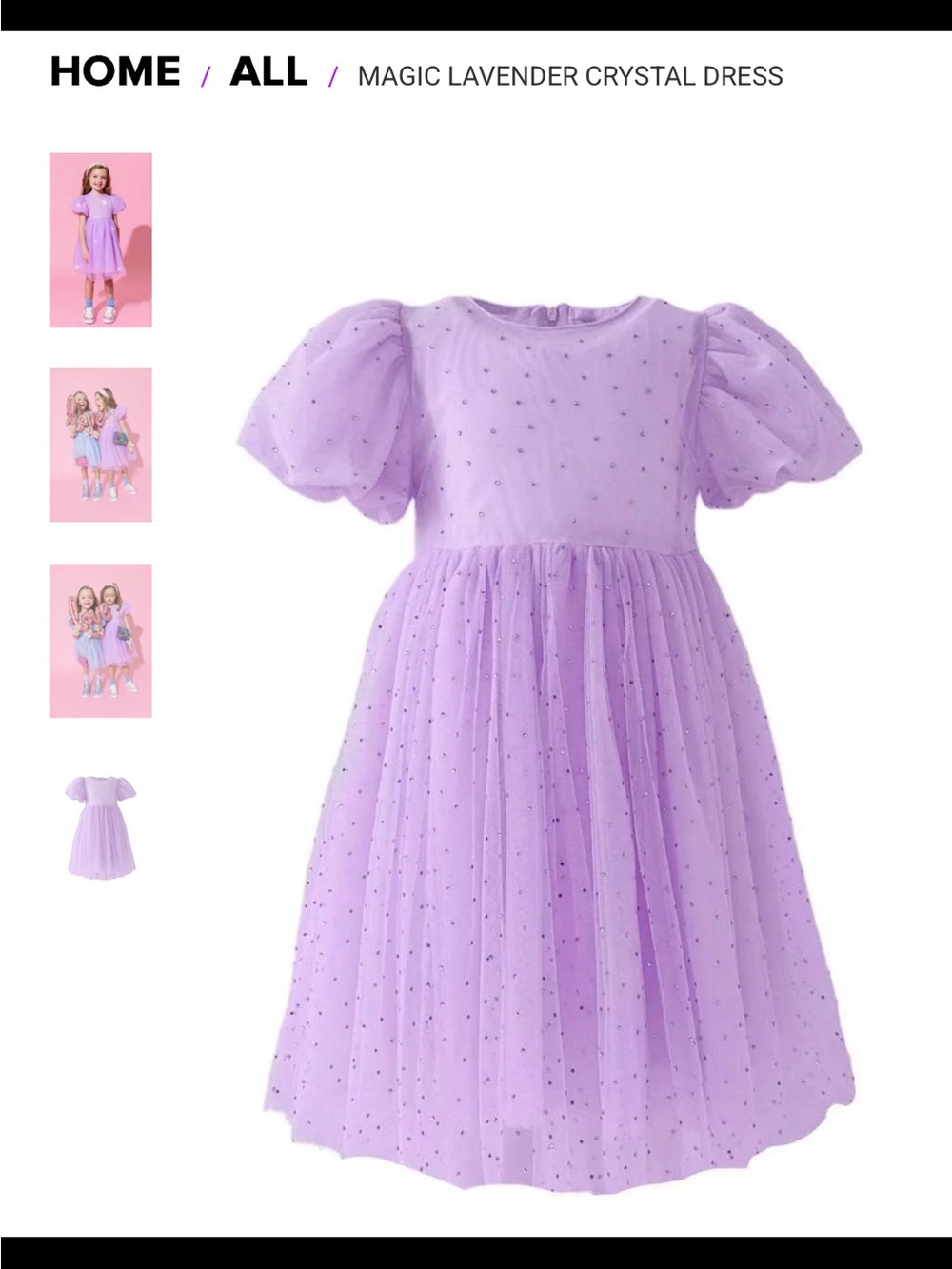 Lola + The Boys Magic Lavender Crystal Dress 1T